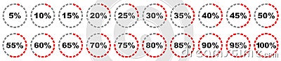 Set of circle percentage download diagrams signs â€“ vector Stock Photo